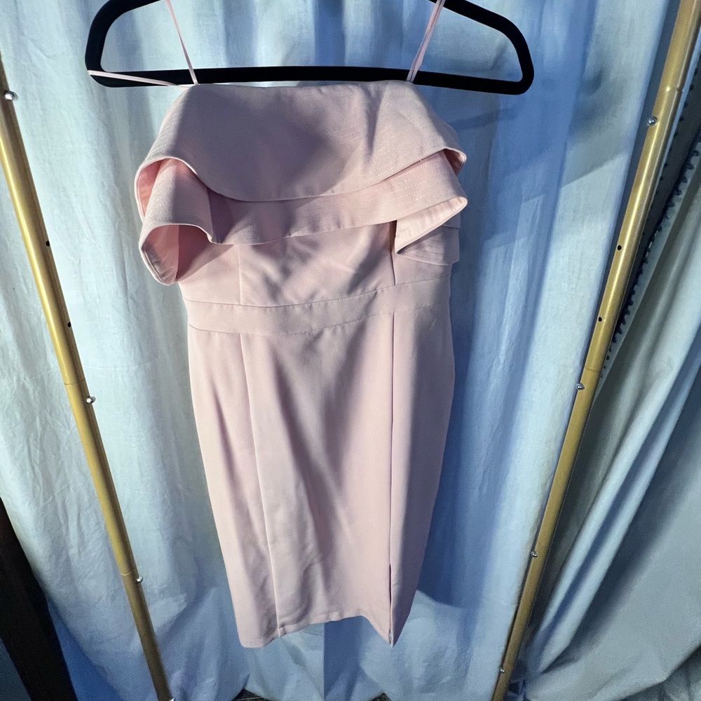 Strapless baby pink dress